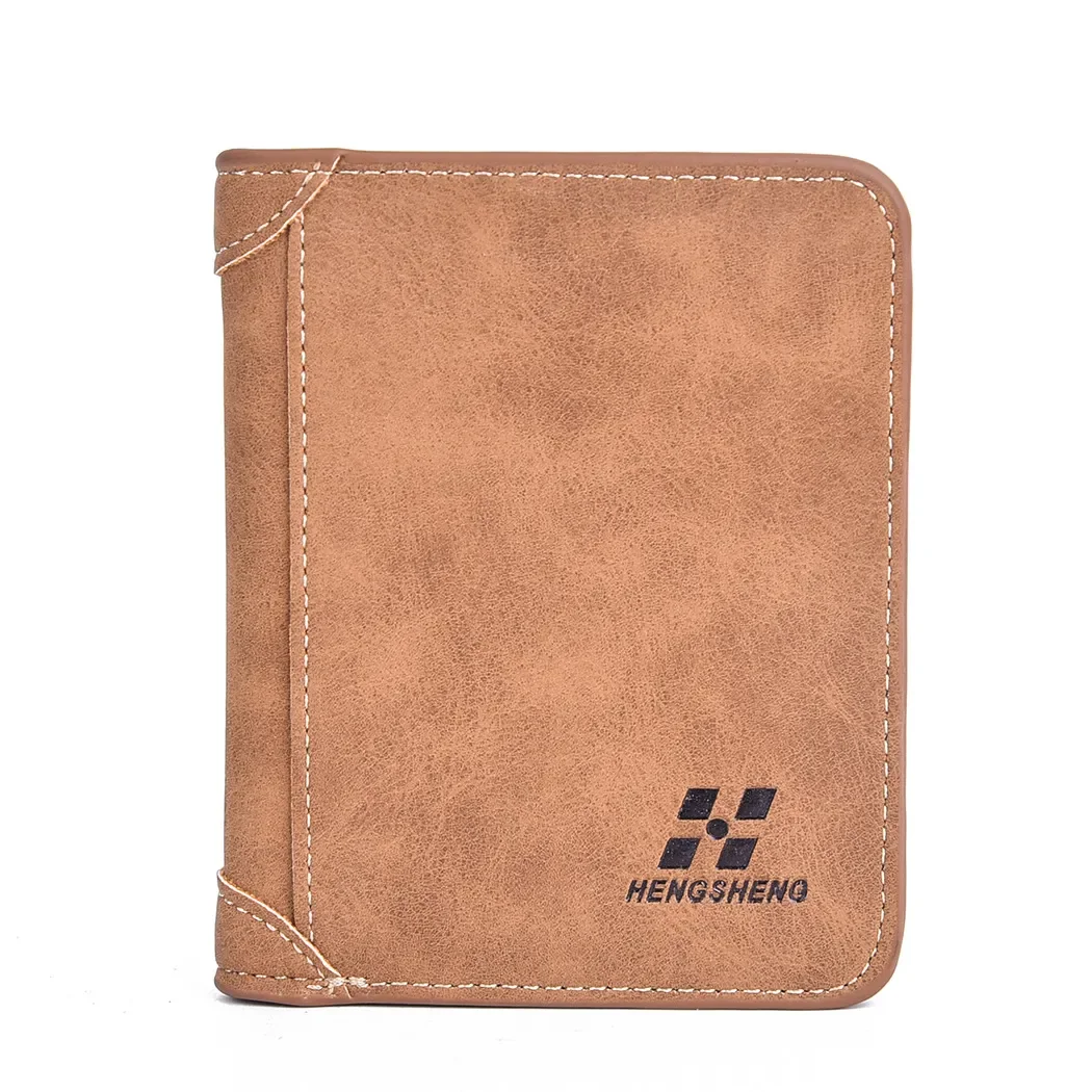 Men's Wallet Short Frosted Leather Wallet Retro Two Fold Vertical Wallet Youth Korean Multi-Card Wallet 2022 Luxury Wallet