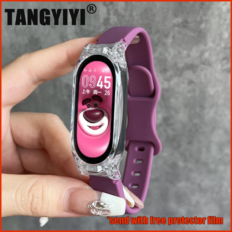 Ремешок для Xiaomi Mi Band 8 7 6 5 модный спортивный однотонный силиконовый ремешок часов