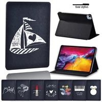 for apple ipad air 4 2020 air 5 10 9 flip tablet case anti scratch simple pattern leather stand cover protective shell