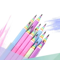 6pcs colored paper pencil childrens student stationery set rainbow paper stick pencil drawing painting graffiti art set