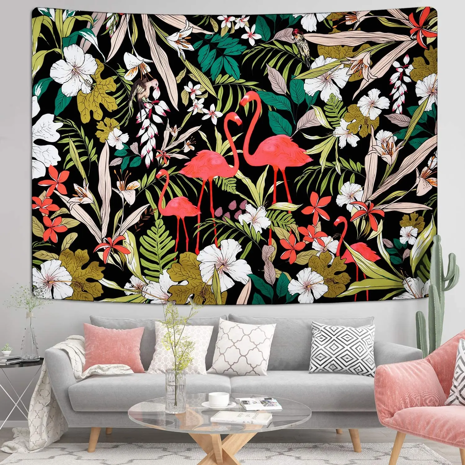 

Floral Plants Tapestry Flamingo Tapestries Animal Flowers Tapestry Tropical Leaves Tapestry Nature Scenery Tapestry Wall Hanging