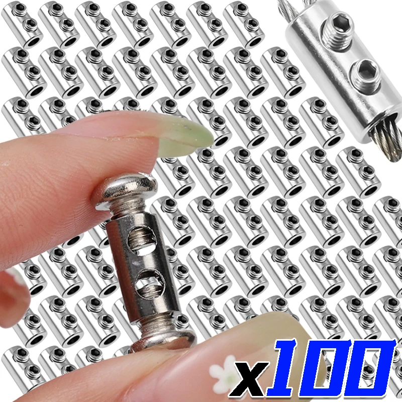 

100/10 шт. 1,5-2,5 мм стальной трос, кабельный зажим, металлический медный зажим, регулируемый винт, металлическое крепление, аксессуары для крепления