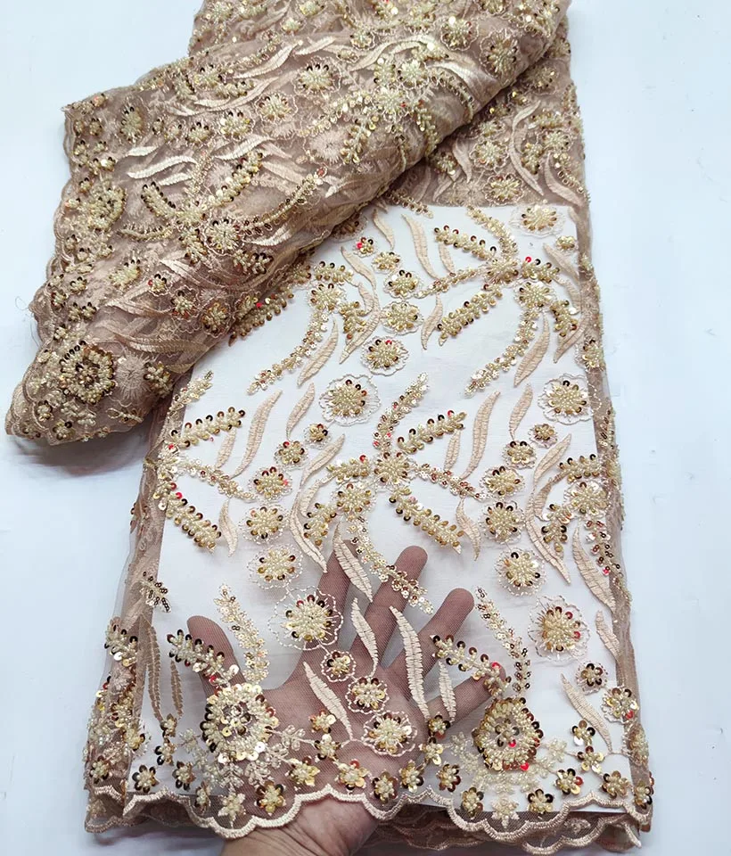 Роскошные бусины кружево африканская ткань ручной работы французское свадебное