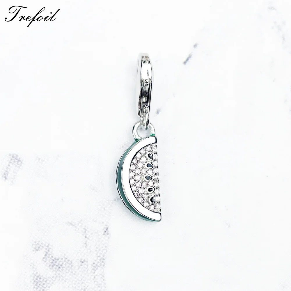 

Charms Pendant Watermelon 925 Sterling Silver Fine Jewelry Accessories fit Bracelets Neacklace For DIY Making Cute Gift For Girl