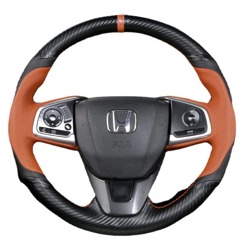 

Оплетка рулевого колеса для Honda Accord Jazz CRV из натуральной кожи, 38 см
