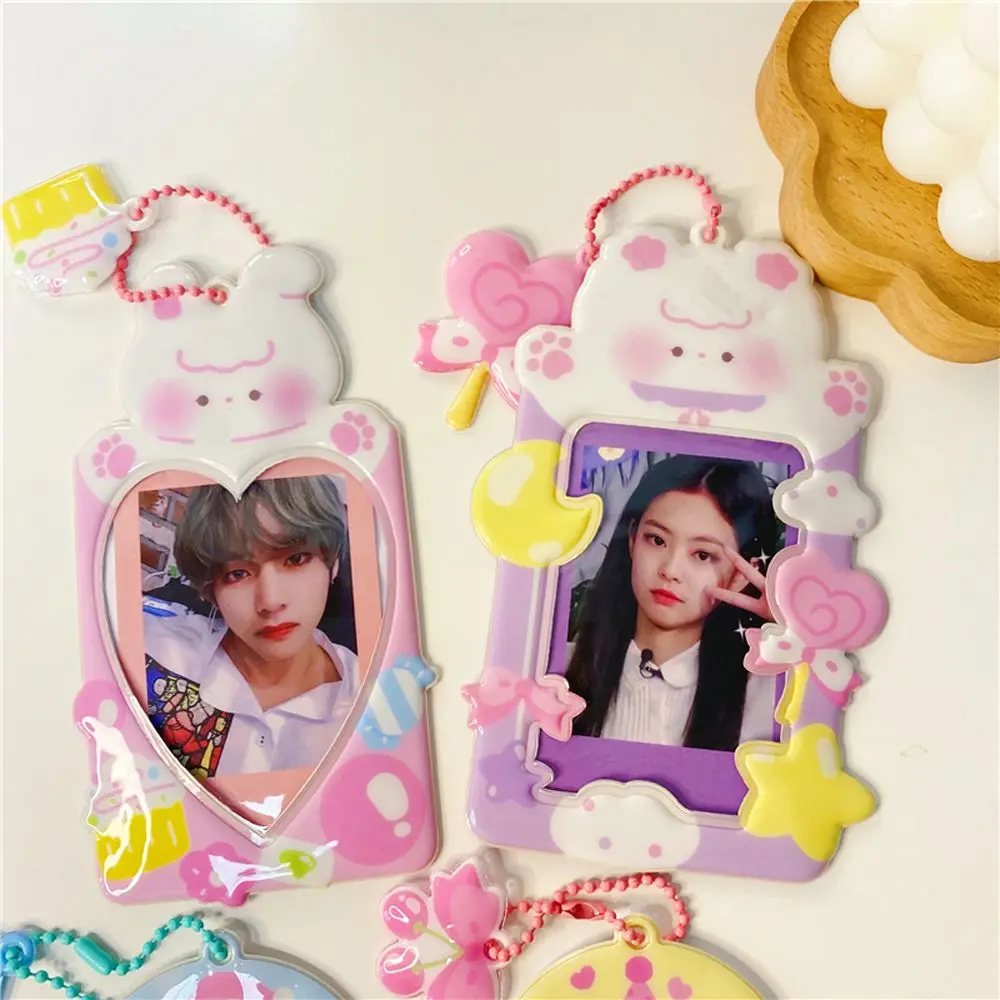 

New Arrival Kawaii Rabbit Bear Photocard Holder Credit ID Bank Card Photo Holder Bus Card Protective Case Stationery