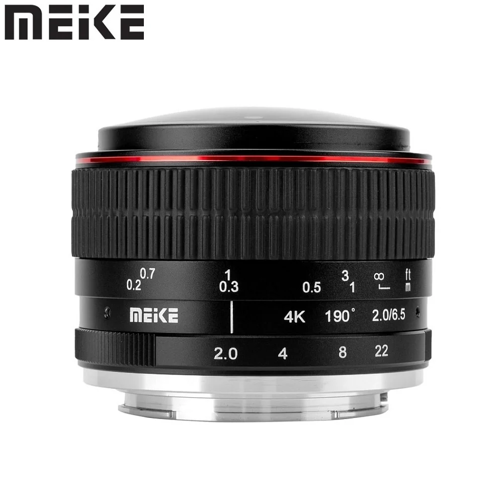 Фото Meike 6,5 мм f2.0 APS-C широкоугольный ручной круглый объектив «рыбий глаз» для Canon EF-M EOS M M2 M3 M5 M6 M10 M50 M50II M100 M6II M200 №1