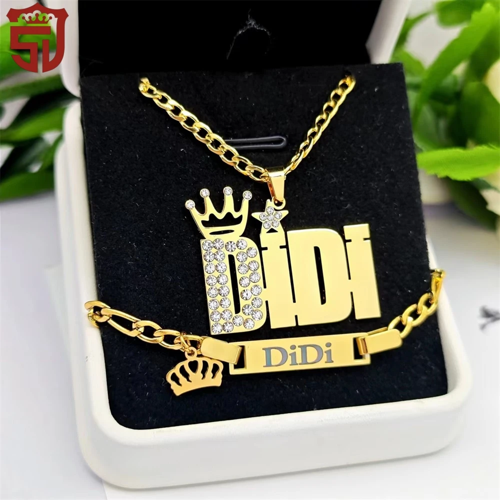 2 шт. детские ювелирные наборы из нержавеющей стали с гравировкой