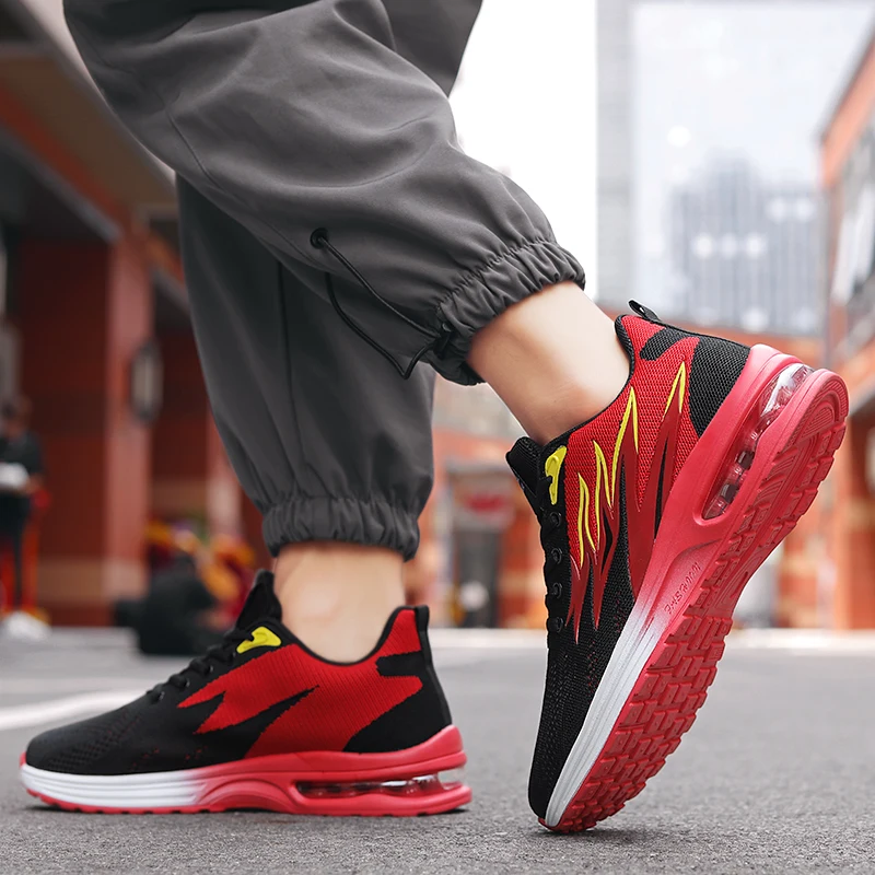 New Mens Womens Sneakers Air-cushion Running Shoes Unisex Breathable Fabri Sport Shoes Male Female Women Sports Sneakers