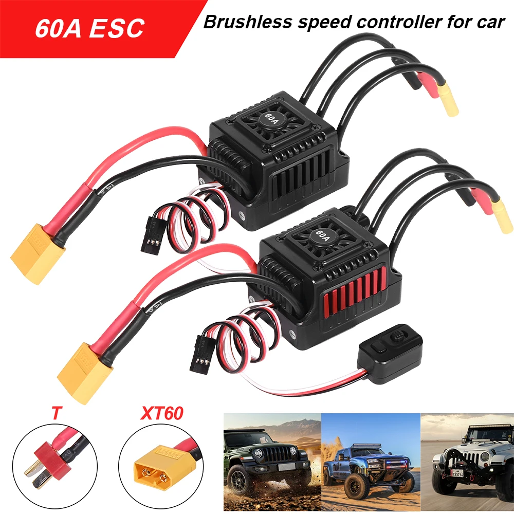 Бесщеточный ESC Электрический регулятор скорости BEC T/XT60 2-3S 60A