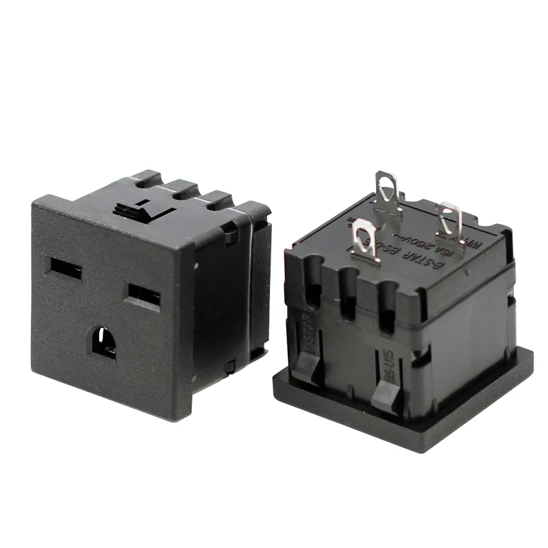 

NEMA 6-15R 15A power American US 3 Pins Power Socket Plug Panel Mount Type Female Connectors Adapter for PDU