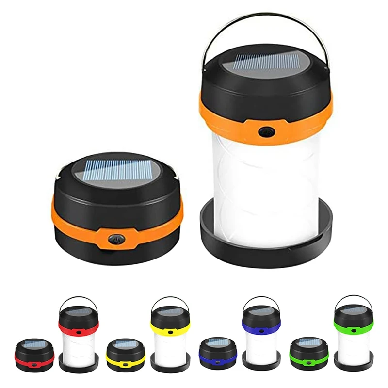 

GTBL Solar Powered LED Camping Lantern USB Collapsible Solar Portable Chargeable For Hiking Camping Tent Hunting