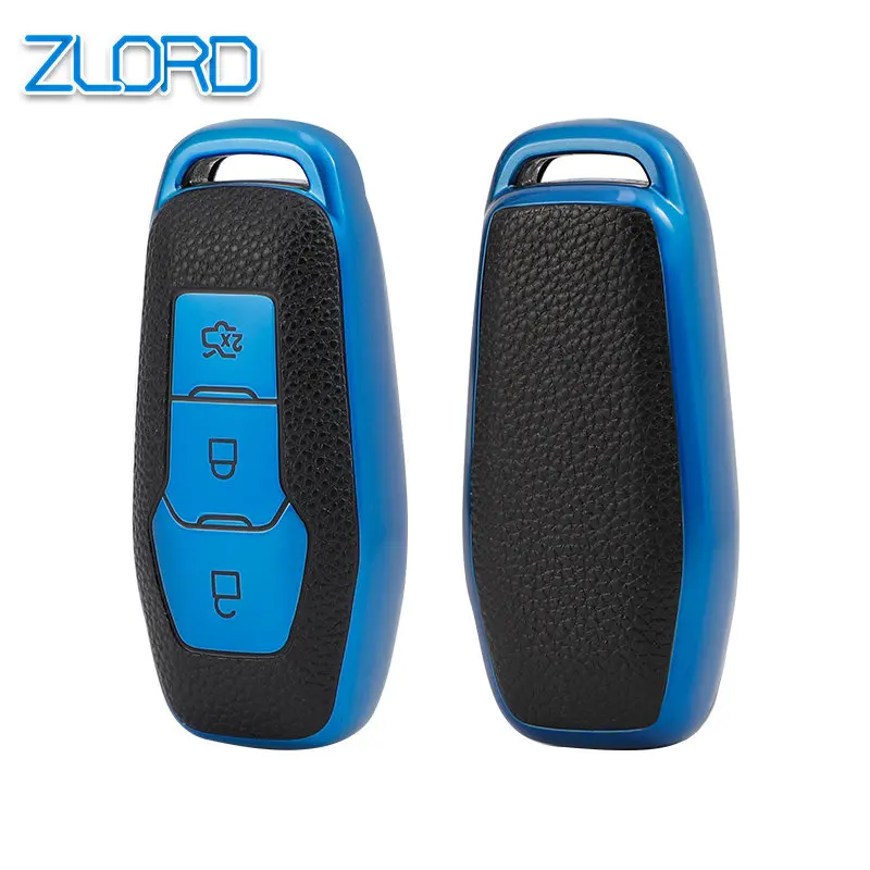 

Leather TPU Car Remote Key Case Cover Holder For Ford Focus 3 4 ST Mondeo 5 MK5 Mustang F-150 Explorer Edge Fiesta Kuga MK3 4