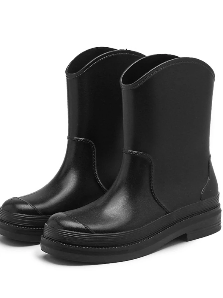 Women Mid-calf PVC Rain Boots Colorful Anti-slip Rain Shoes For Woman Wellies Boots AL14
