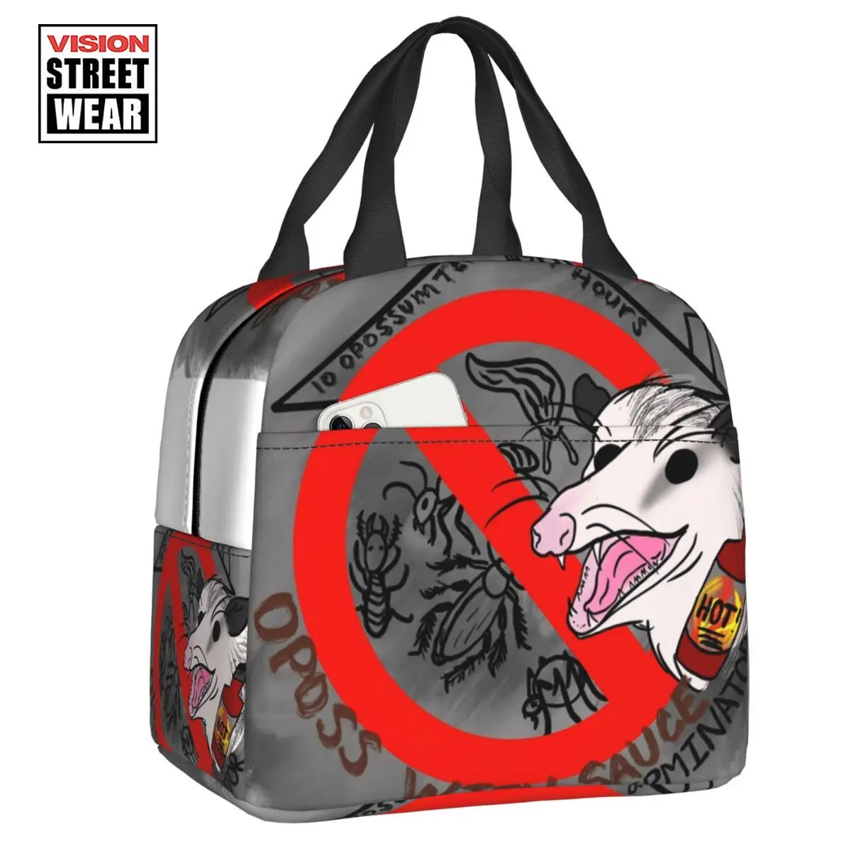 

2023 New Opossum Animal Pet Insulated Lunch Tote Bag For Women Portable Cooler Thermal Bento Box Kids School Children