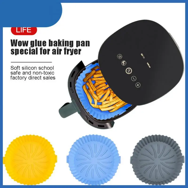 

Silicone Air Fryer Basket Silicone Tray Mat Reusable Cake Pan Multi-functional Silicone Air Fryers Oven Baking Tray Barbecue Mat