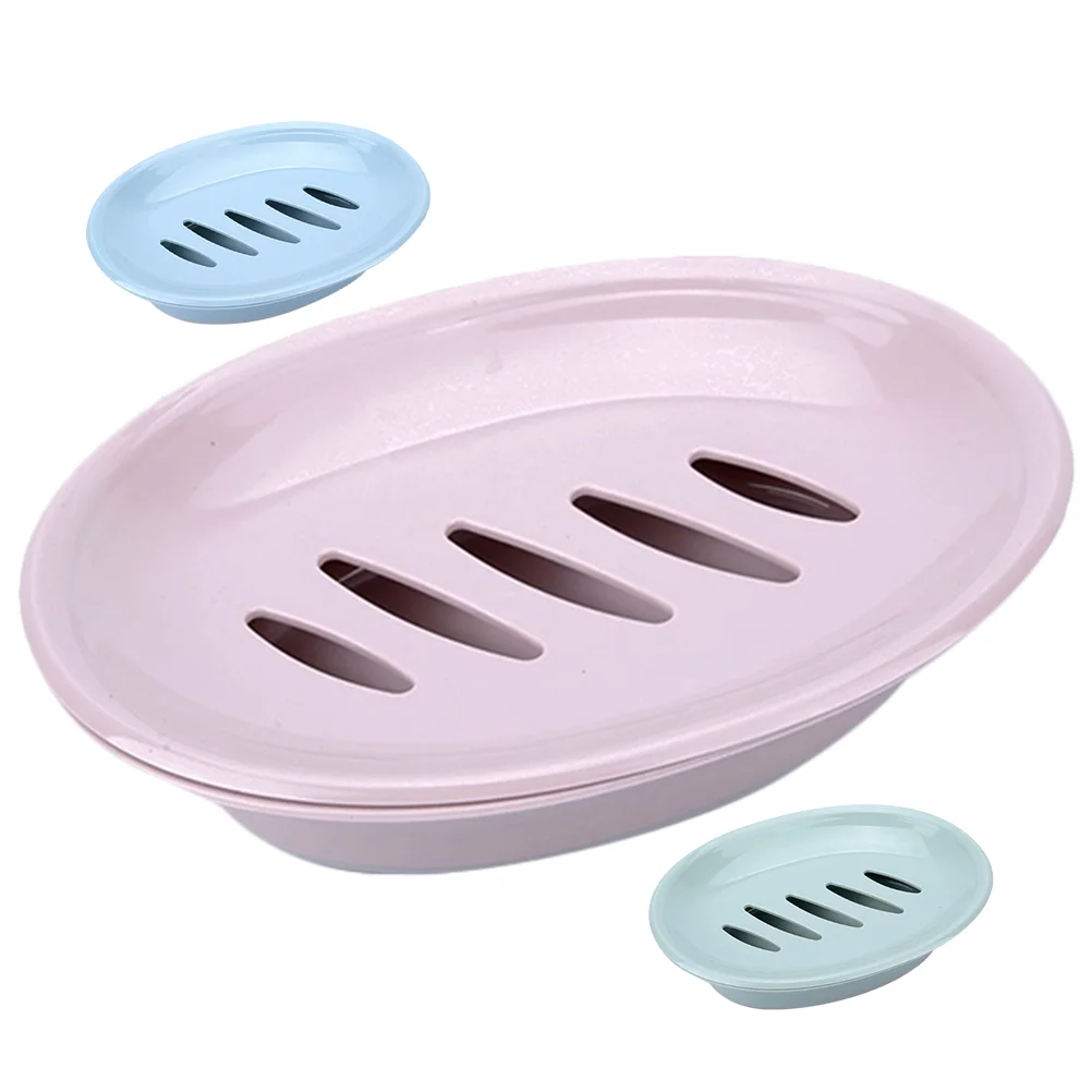 

3Pcs Double Layer Plastic Dual Layer Bathroom Self-Draining Bathroom Soap Dishes Soap Dish For Shower