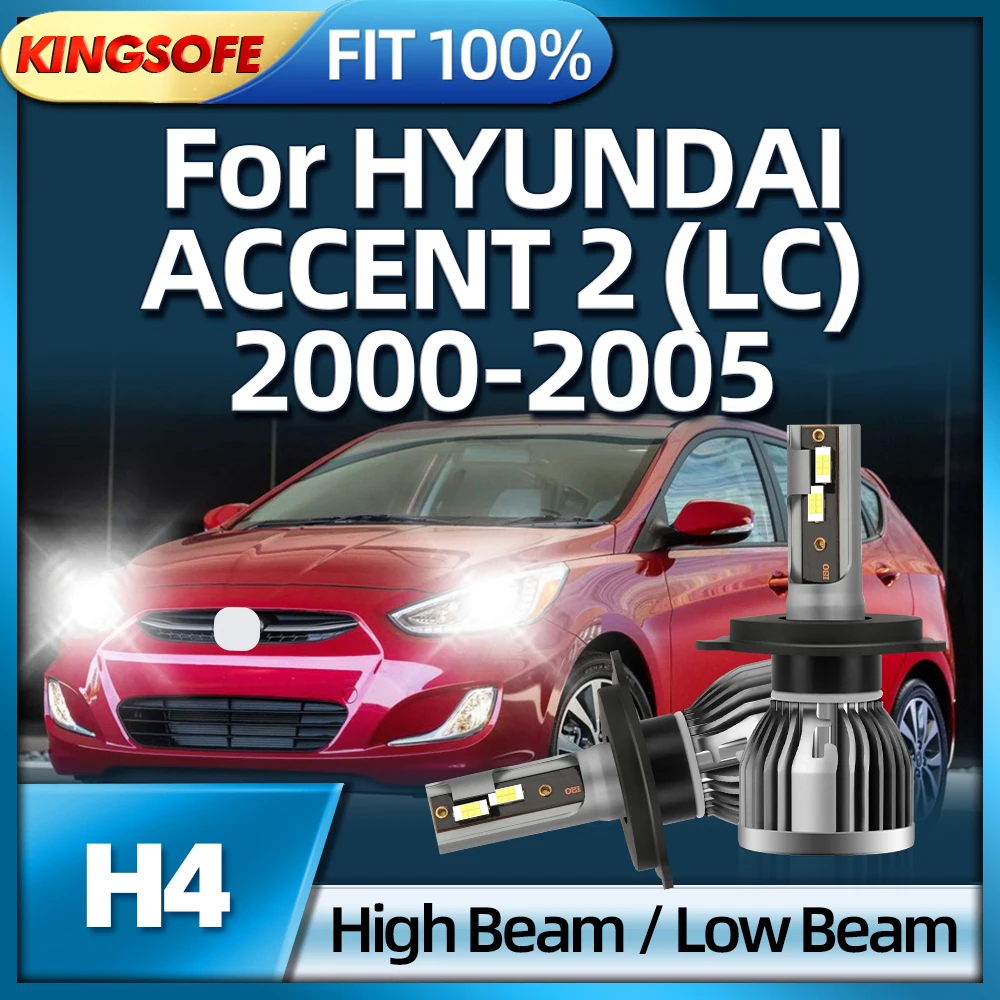 

KINGSOFE LED 6000K H4 46000LM Car Headlight Bulb Auto Light For HYUNDAI ACCENT 2 LC 2000 2001 2002 2003 2004 2005
