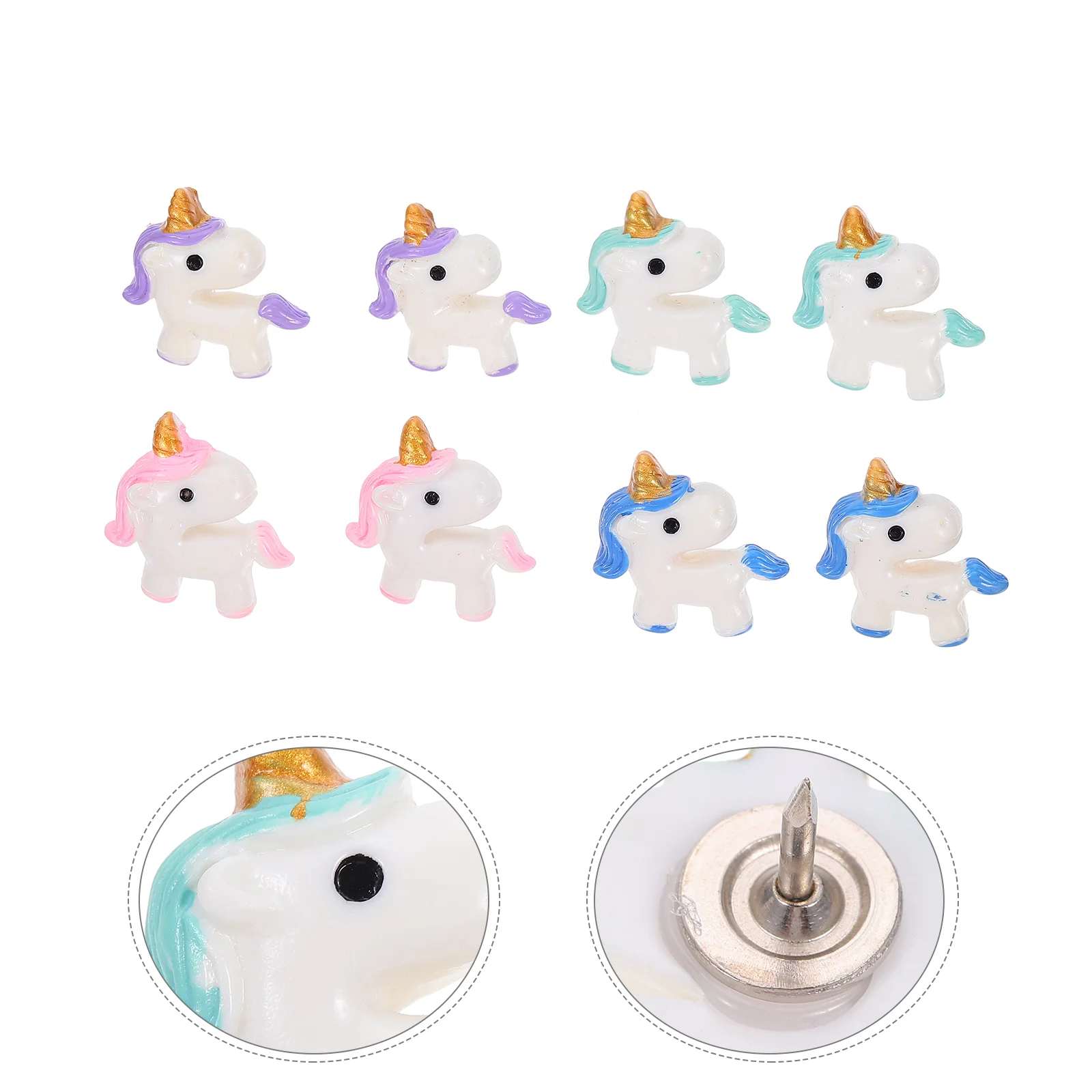 

10 Pcs Resin Cartoon Thumbtack Office Cork Board Photo Pushpin Memo Unicorn Picture DIY White Board Calendar