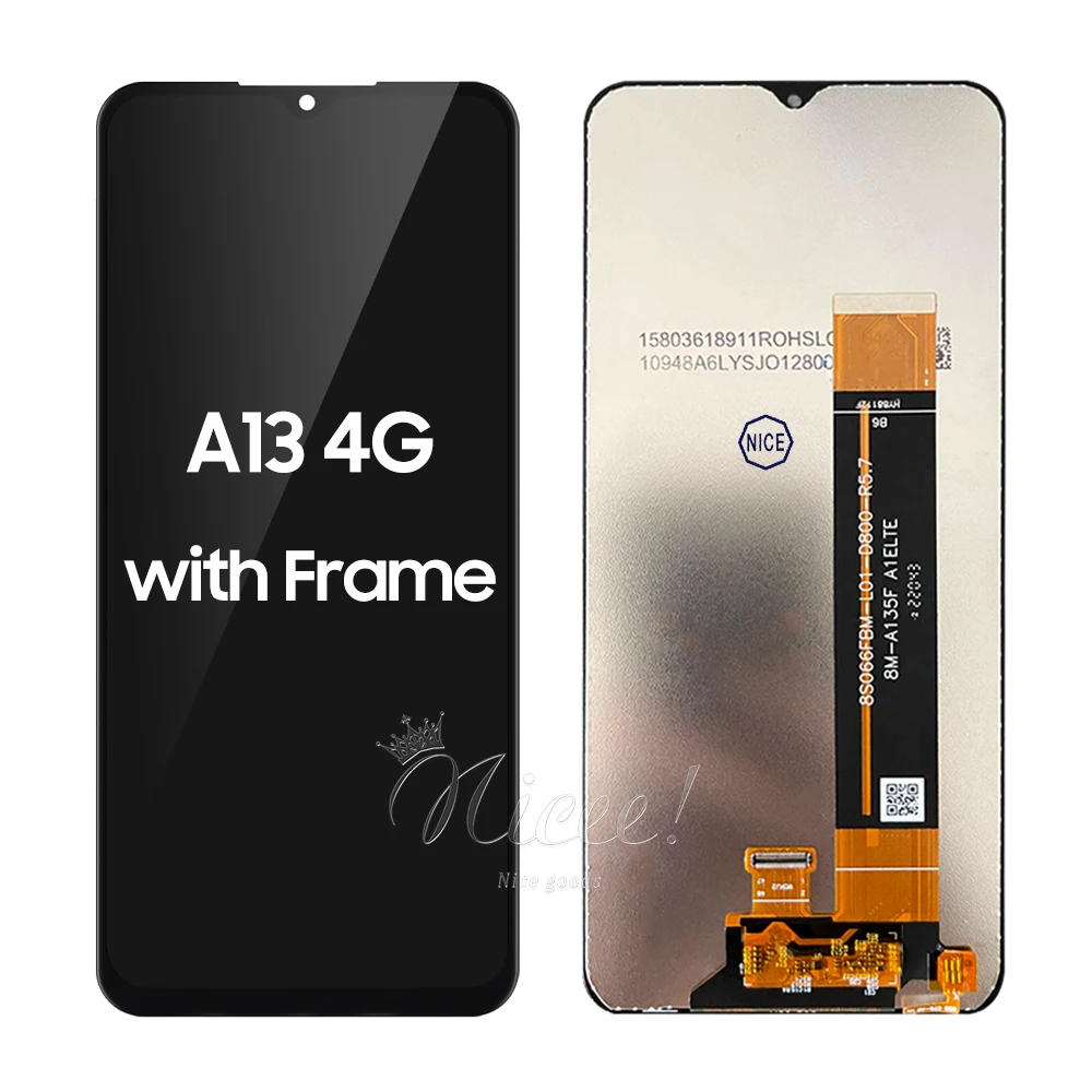 Фото Сменный сенсорный экран с ЖК-дисплеем для A13 5G SM-A136U, дигитайзер дисплея для Galaxy A13 4G A135F A135F/DS A137F в сборе + рамка №2