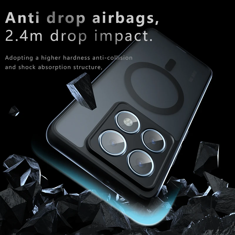 Чехол для Xiaomi 14T Pro 14 T роскошный бронированный матовый прозрачный магнитный чехол