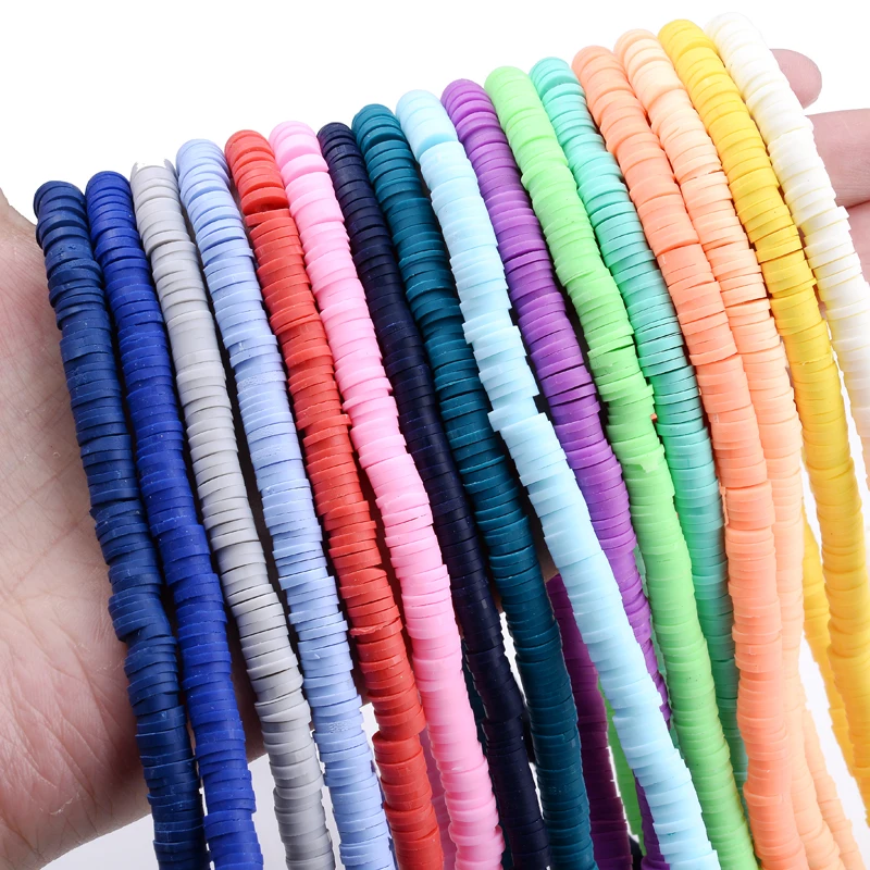 

6mm Flat Round Polymer Clay Beads Approx 350Pcs/Lot Loose Spacer Handmade Beads for Jewelry Making Bracelets Phone Chain