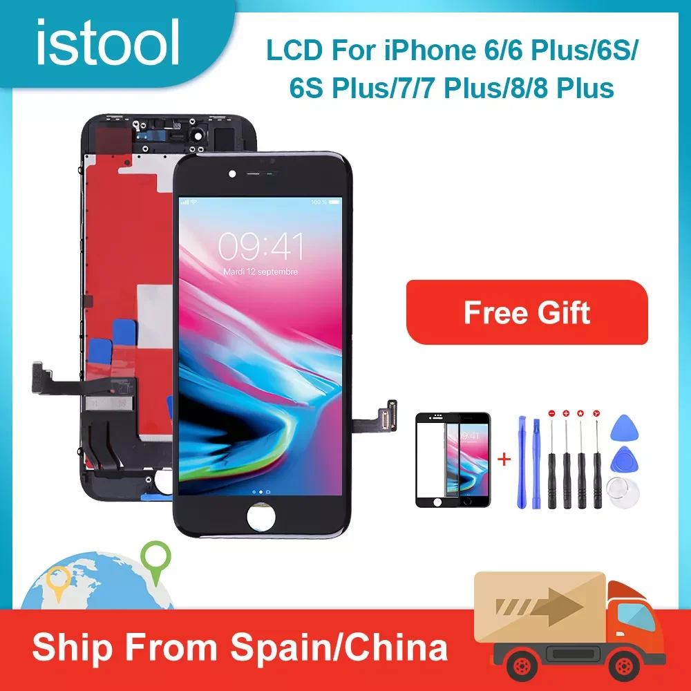 

LCD For iPhone 6 6 Plus 6S 6s Plus 7 7Plus 8 8Plus Screen Replacement Display Touch Digitizer Assembly With Gift Ship From Spain