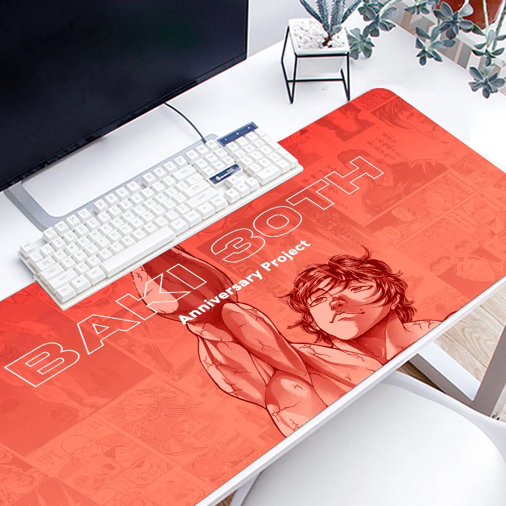 Фото Baki Hanma Yujiro Manga Baki The Grappler Аниме Коврик для мыши Большой игровой коврик для мыши LockEdge Утолщенный коврик для компьютерной клавиатуры и стола №1