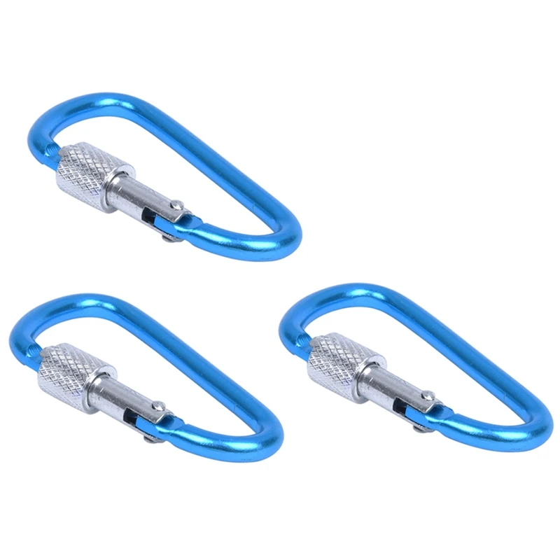 

3X Camping Outdoor D-Ring Carabiner Hook Clip Keychain 6Cm