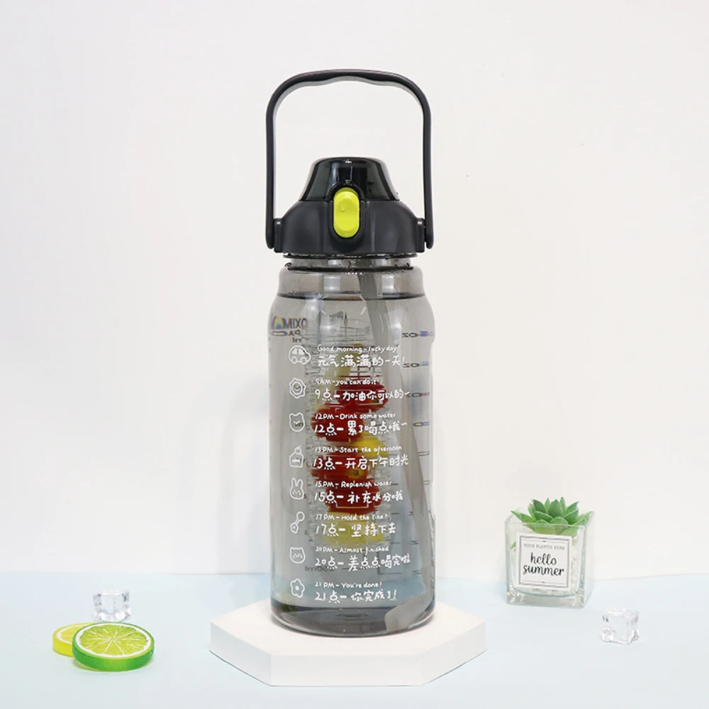 

Outdoor Sports Straw Cups Large Capacity Good Sealing Bicycle Water Bottle Transparent Portable Sports Tea And Coffee Cup