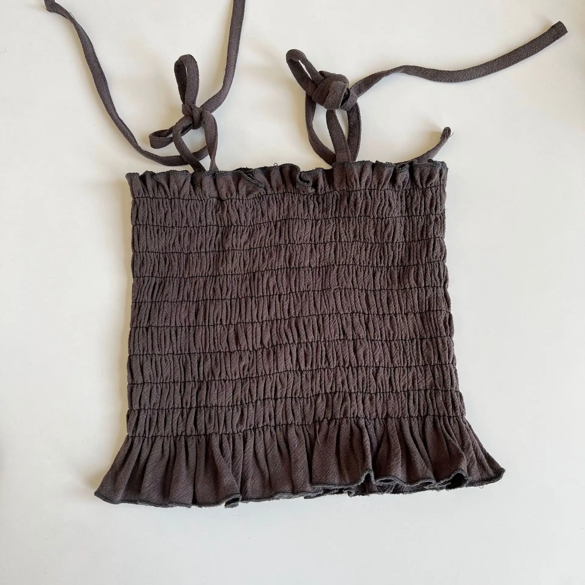 Freely Move 2022 Summer Girls' Clothing Sets Sweet Pleated Camisole Anti-Mosquito Pants Baby Kids Outfit Children Girls Clothes