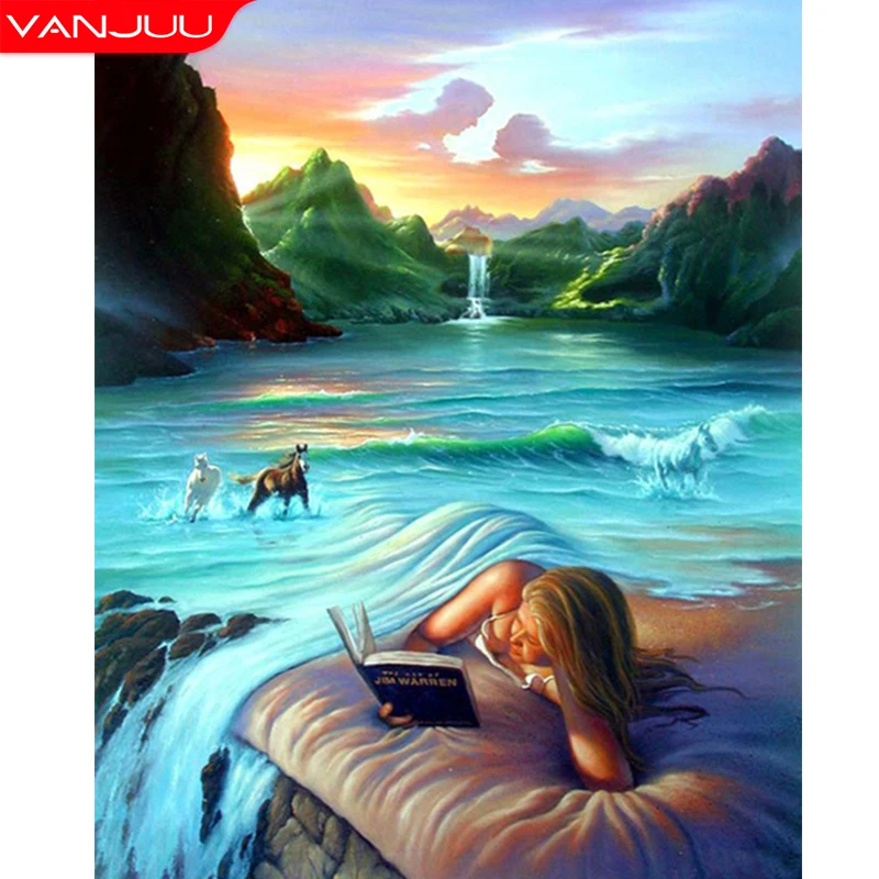 

Набор для алмазной вышивки «Водопад», картина с квадратными стразами 5D «сделай сам», Декор для дома