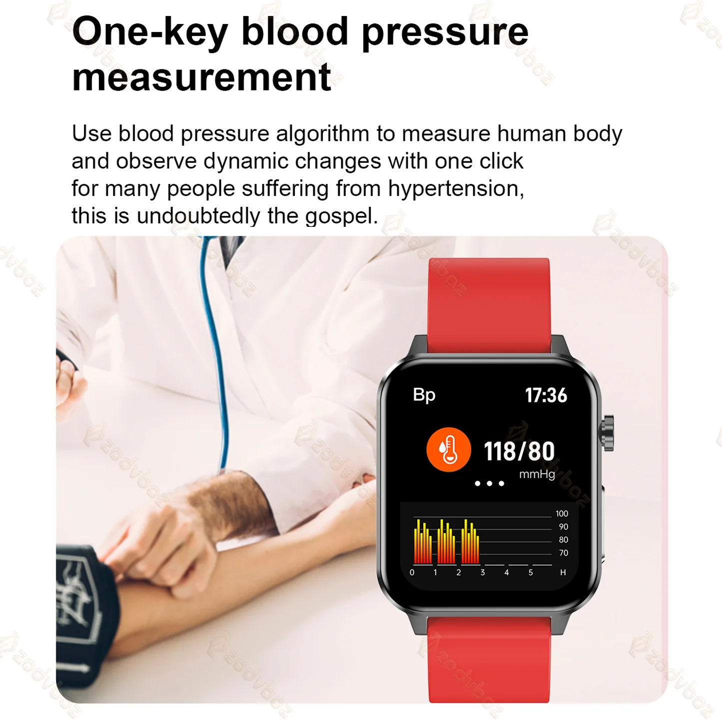 Мужские Водонепроницаемые Смарт-часы с пульсометром и тонометром |