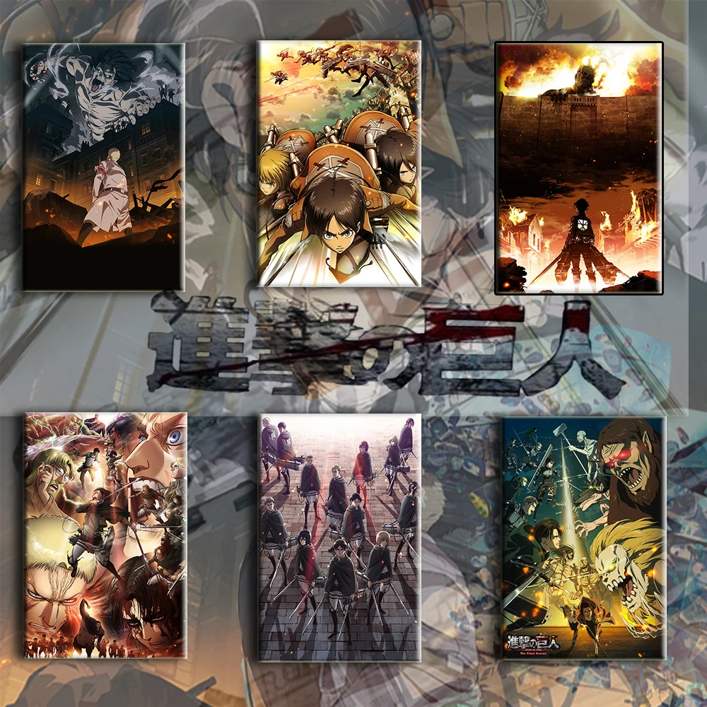 

Плакат на стену из белой крафт-бумаги «атака на Титанов»