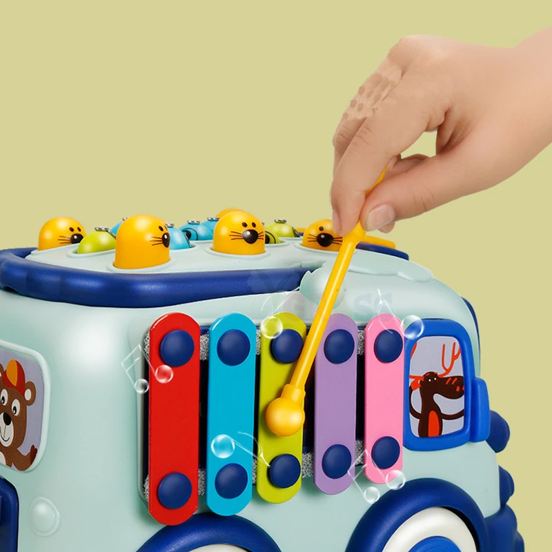 Детские музыкальные игрушки Веселый музыкальный автобус детский ксилофон игра