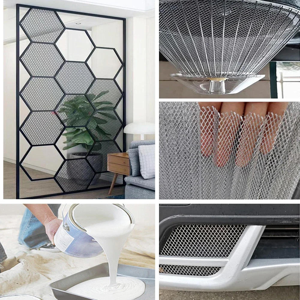 25x20 см алюминиевая сетка маленькая в форме ромба декоративный экран черный