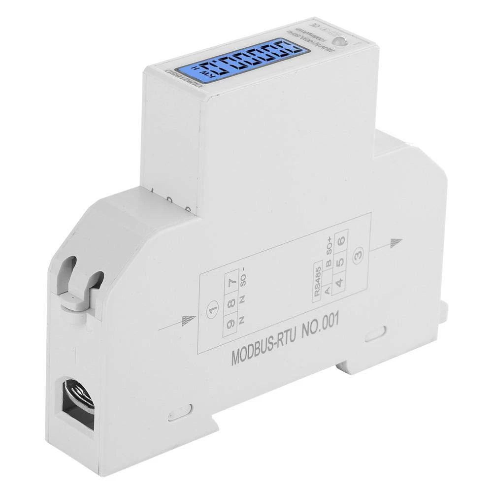 5-100A 220V счетчик энергии однофазный RS485 протокол MODBUS ЖК-дисплей с подсветкой