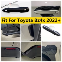 front rear fog light lamp eyebrow strip handle bowl cover trim for toyota bz4x 2022 2023 carbon fiber accessories exterior