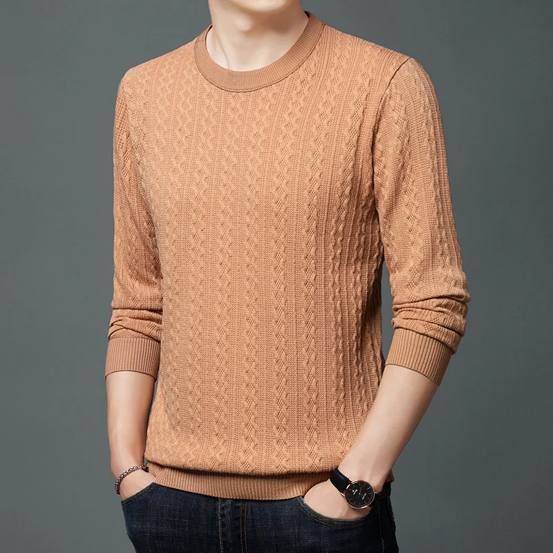 New Brand Autumn Winter Vintage Sweater Men Casual Slim Fit Classic Knitted Pullover Soft Pull Homme Men Clothing Y513