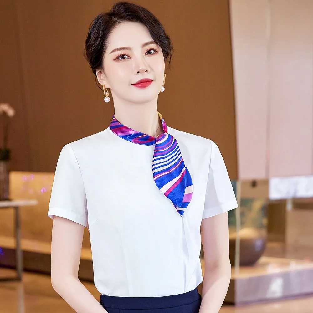 

Korean Style Fashion Shirt Formal Wear Women's Spring Summer Business Attire Manager Work ClothesItaly White Long Sleeve Shirt