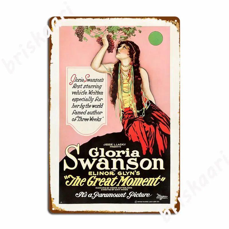 

Большой момент Глория свинсон Винтажный Фильм Плакат Металлический Знак роспись клуб бар классический настенный плакат