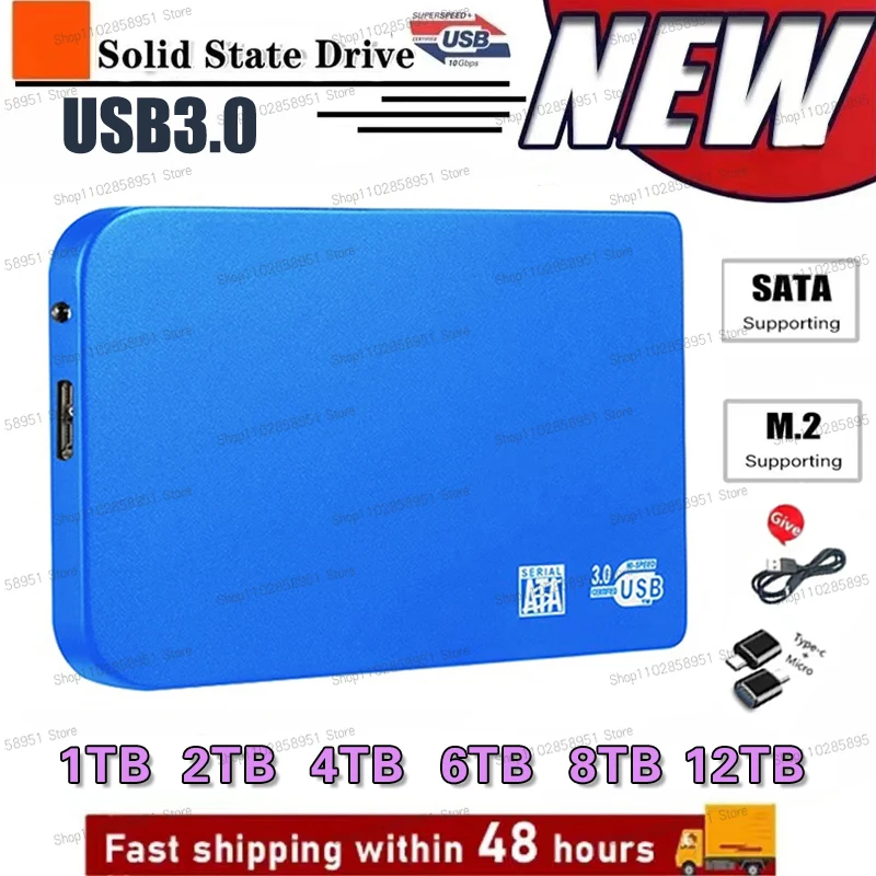 

64TB Portable SSD Solid State Drive HDD External Hard Drive USB 3.0 2TB Mobile Hard Disks For Laptop Mobile Phone Storage Device