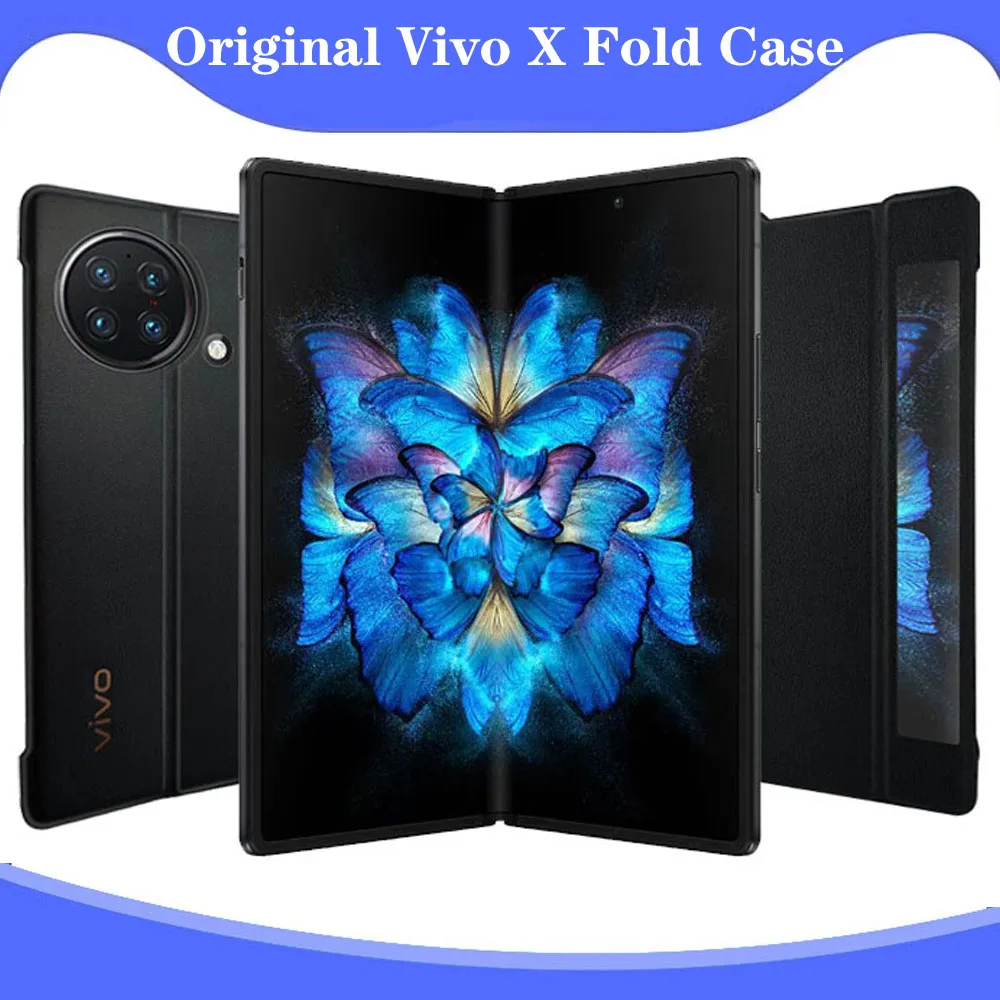 100% Original ViVO X Fold Smart PU Flip Leather Ultra Thin Holder PC Magnetic Case For Vivo X Fold Smartphone