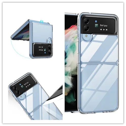 Shock Proof Clear Ultra Thin PC Case for Samsung Galaxy Z Flip 4 5G Flip4 Flip3 Flip 3 Anti-Knock Phone Bag Cases