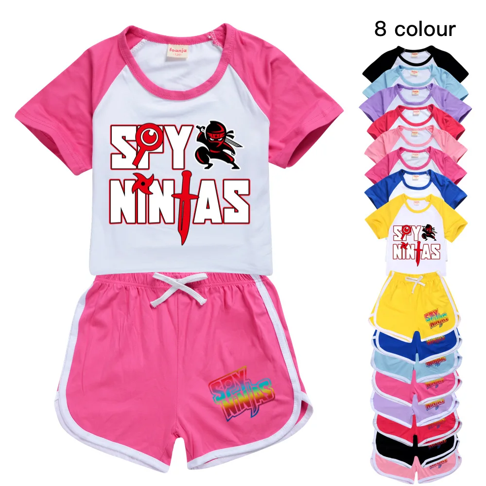 

Girls Boys Summer Clothing Set SPY NINJAS Kids Sports T-shirt+Pants 2Piece set Children's Sportswear Toddler Tracksuit Comfortab