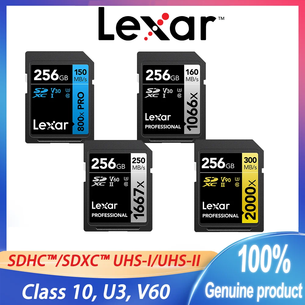 

Lexar SD card High-speed read and write SDXC SDHC UHS-I UHS-II Large memory SD memory card C10 U3 V30 V90 4K 8K lexar micro sd
