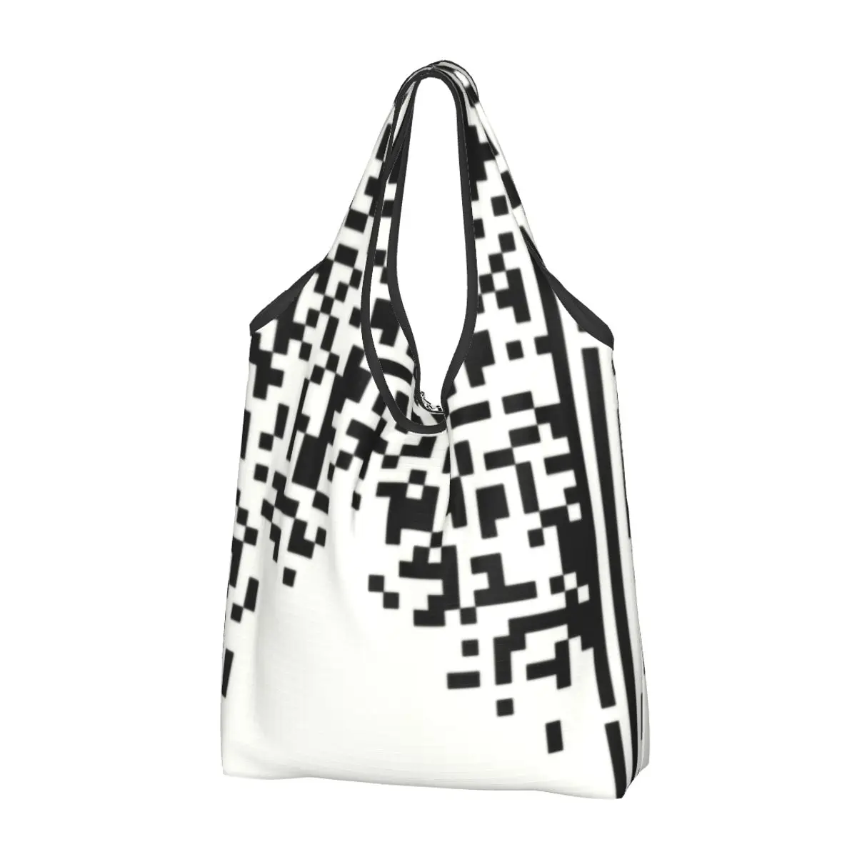 

Сумка-шоппер для продуктов QR-антина V, вместительный переносной саквояж на плечо для компьютеров, сумочка для покупок с Qr-кодом и пикселем