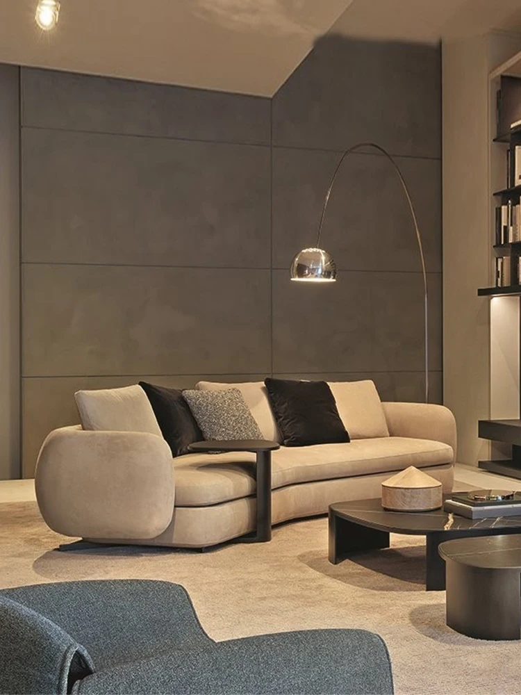 

Italian minimalist fabric single, double and three person sofa combination household Nordic small family lazy sofa