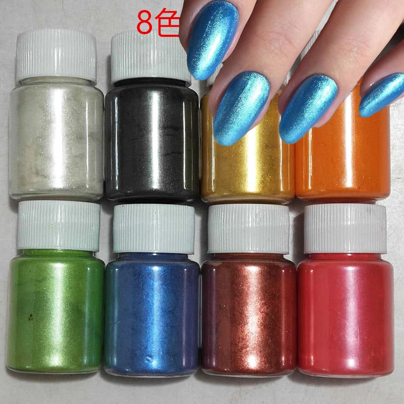 70pcs Nail Mica Pigment Powders Mirror Laser Pearlescent Chrome Pigment Manicures Dust Nail Art Glitter Powder 54 Colors