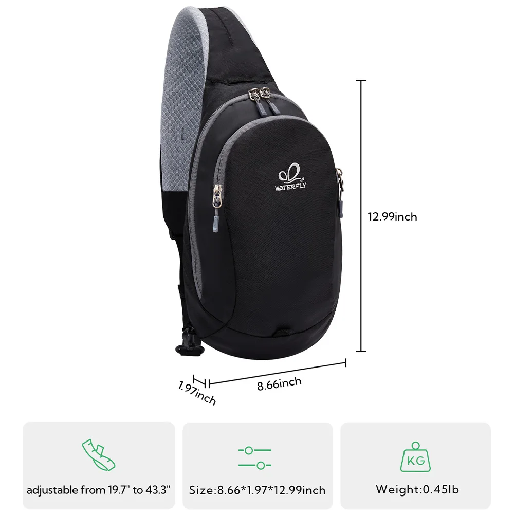 Сумка на ремне WATERFLY рюкзак нагрудная сумка через плечо тренажерный зал для езды